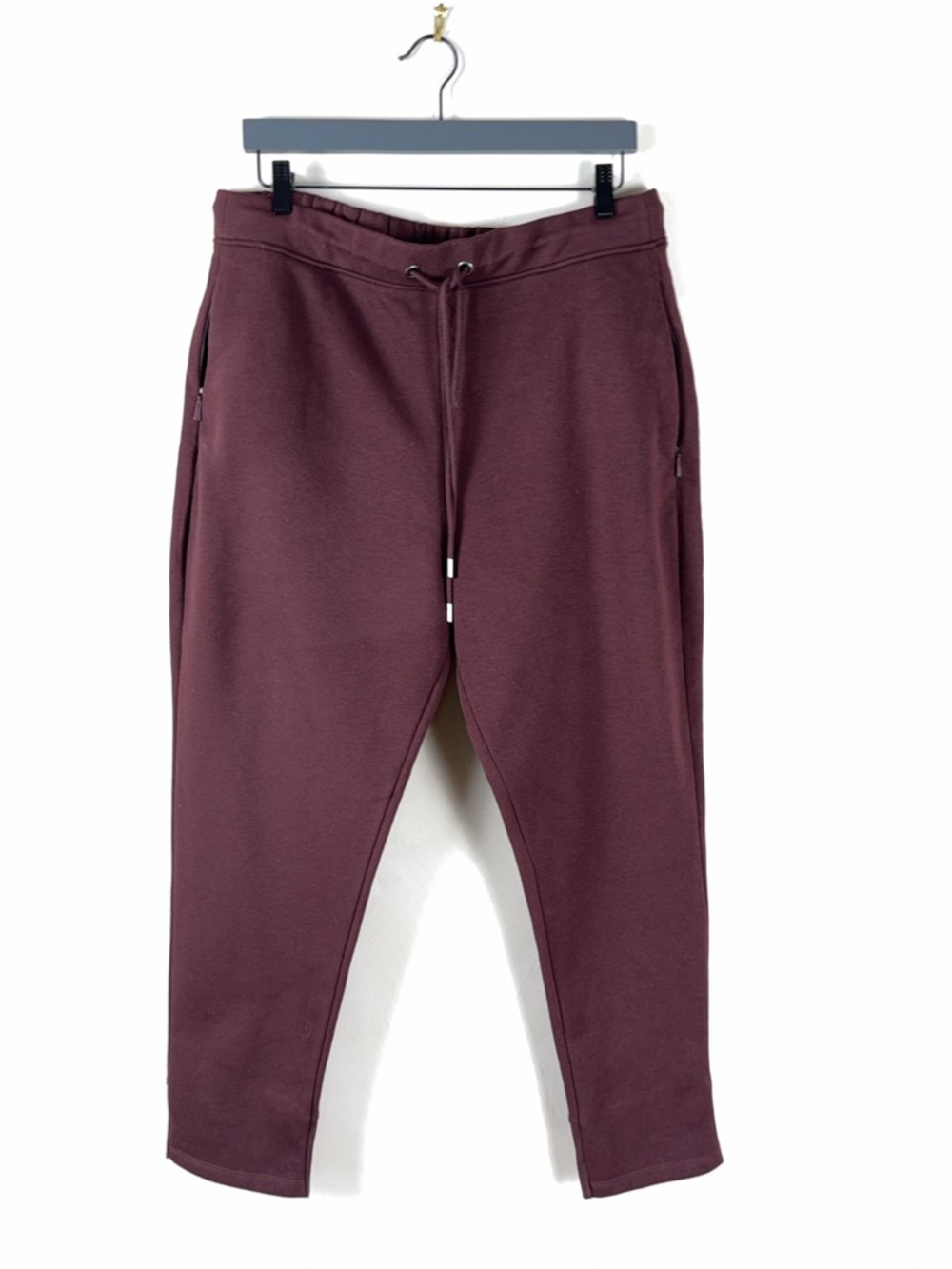 Banana Republic Burgundy Slim Jogger Drawstring Pants Zipper Pockets Size L